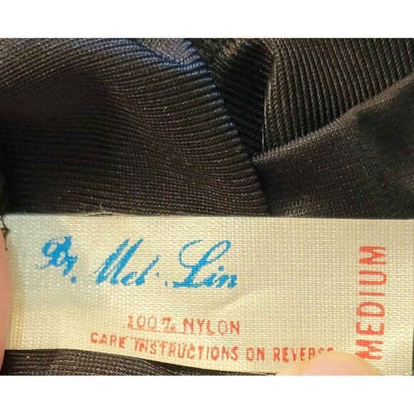 Women's Vintage Black Camisole Size M By Mel-Lin Adjustable Straps - Picture 6 of 7